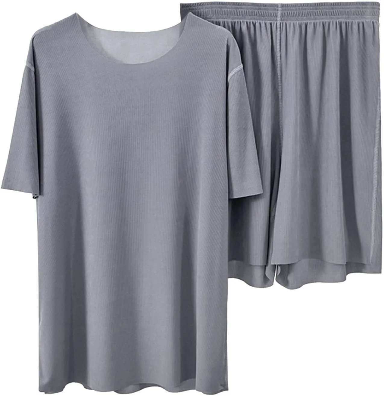 Women's Cooling Lounge Set Moisture-Wicking T-Shirt & Biker Shorts 2-Piece Sleepwear Convertible Nightwear