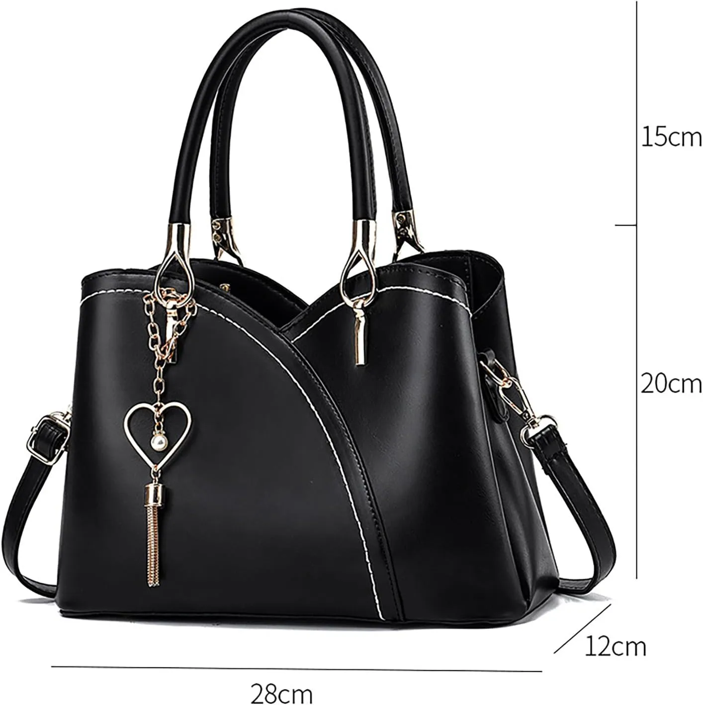 Women's Fashion Colored Handbag Large Capacity Soft Leather Women's Bag Single Leather Shoulder Bag (BK1, One Size)