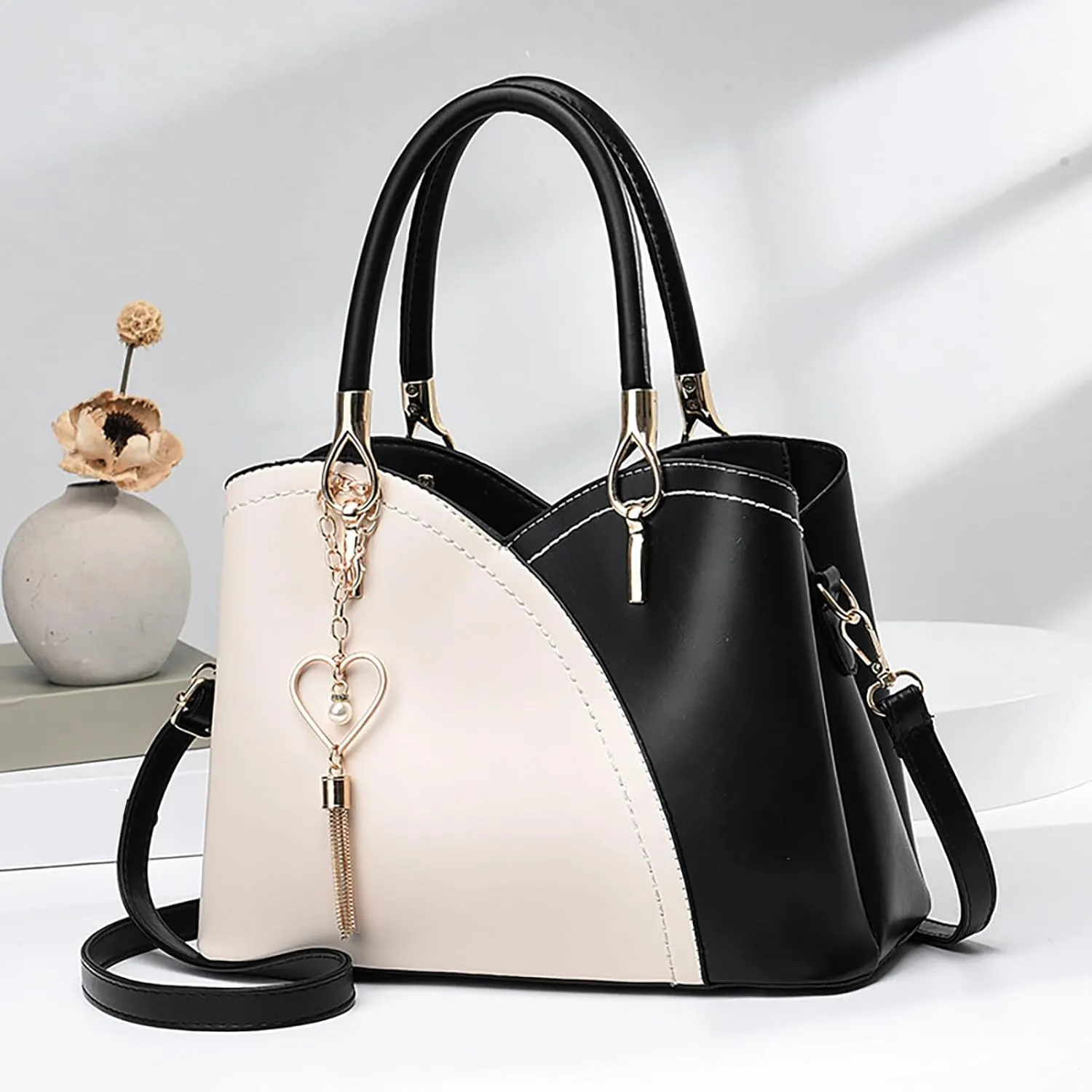 Women's Fashion Colored Handbag Large Capacity Soft Leather Women's Bag Single Leather Shoulder Bag (BK1, One Size)