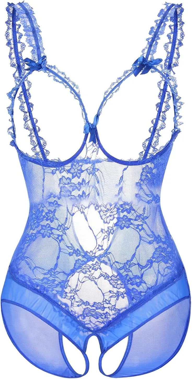 Womens Lace Sexy Sheer Lingerie Crotchless Romper Tummy Control Lingerie for Women Womens Exotic Lingerie Sets Corset