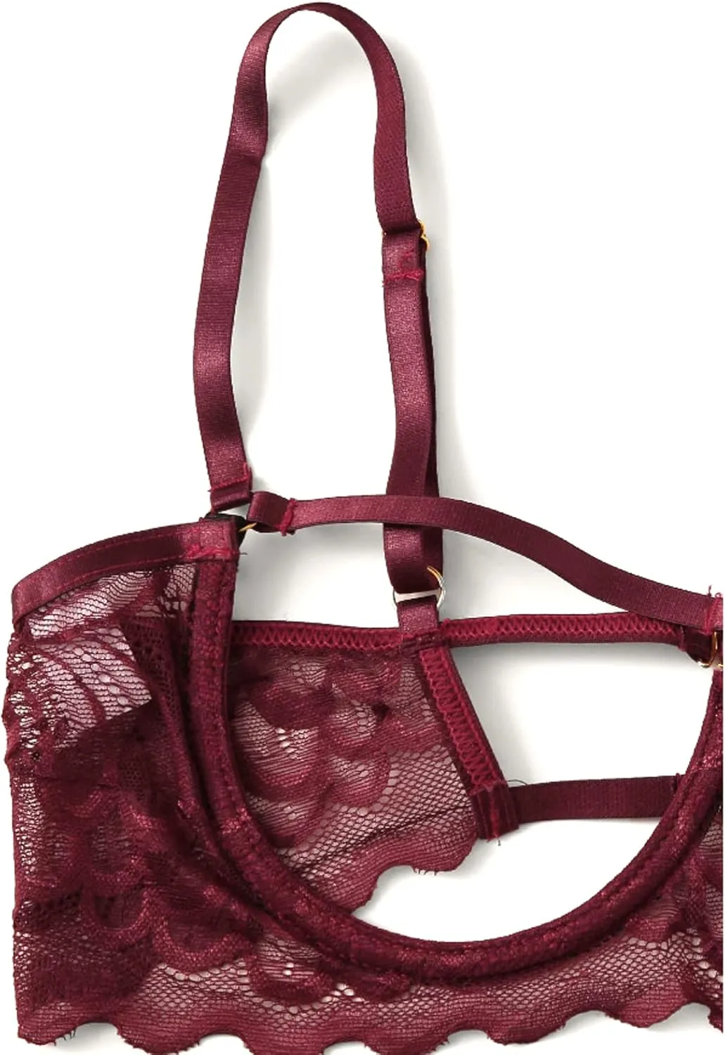 Womens Lingerie - Sheer Lace Mesh Womens Lingerie - V Shaped Thong Open Lingerie For Women