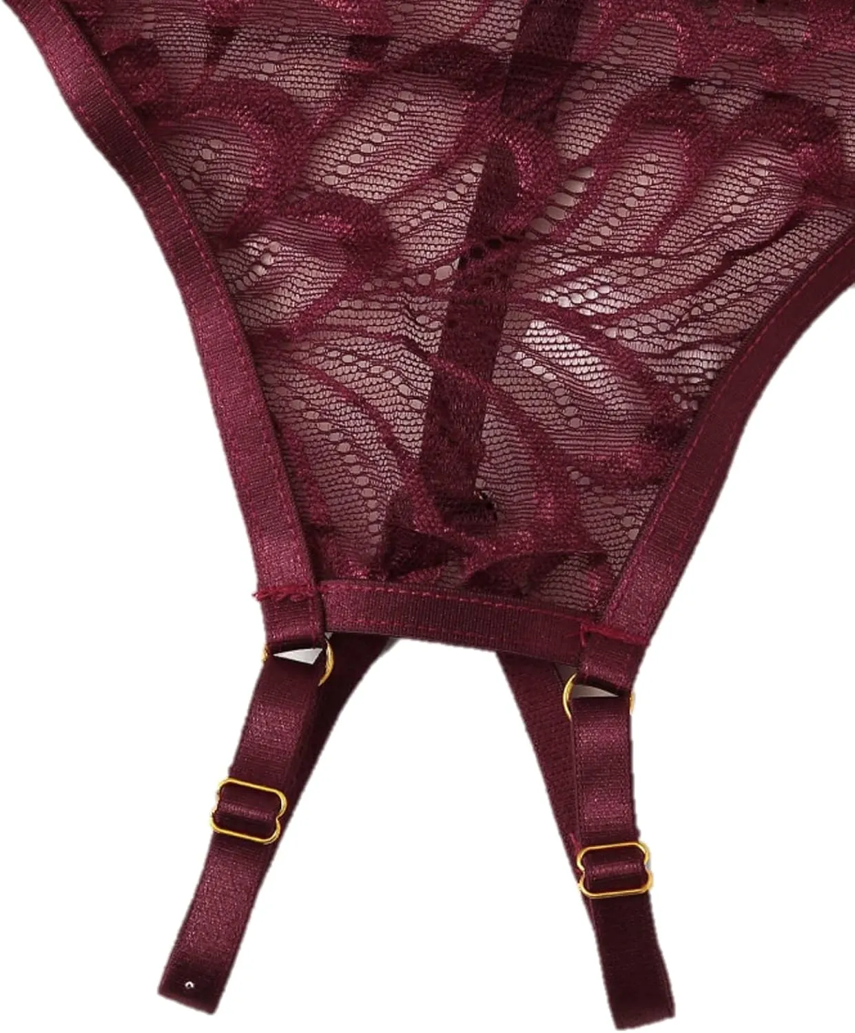Womens Lingerie - Sheer Lace Mesh Womens Lingerie - V Shaped Thong Open Lingerie For Women