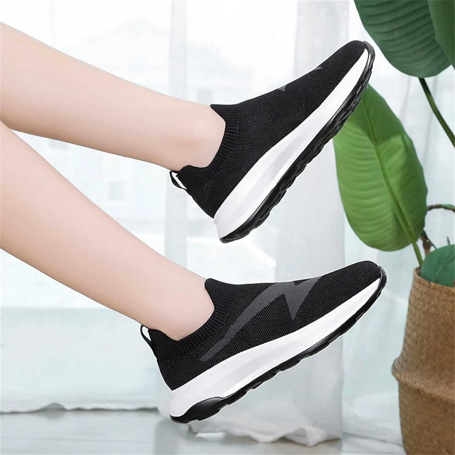 Womens Orthopedic Diabetic Walking Shoes Slip On Sneakers with Arch Support Comfortable Casual Loafers Plantar Fasciitis Foot Pain Relief