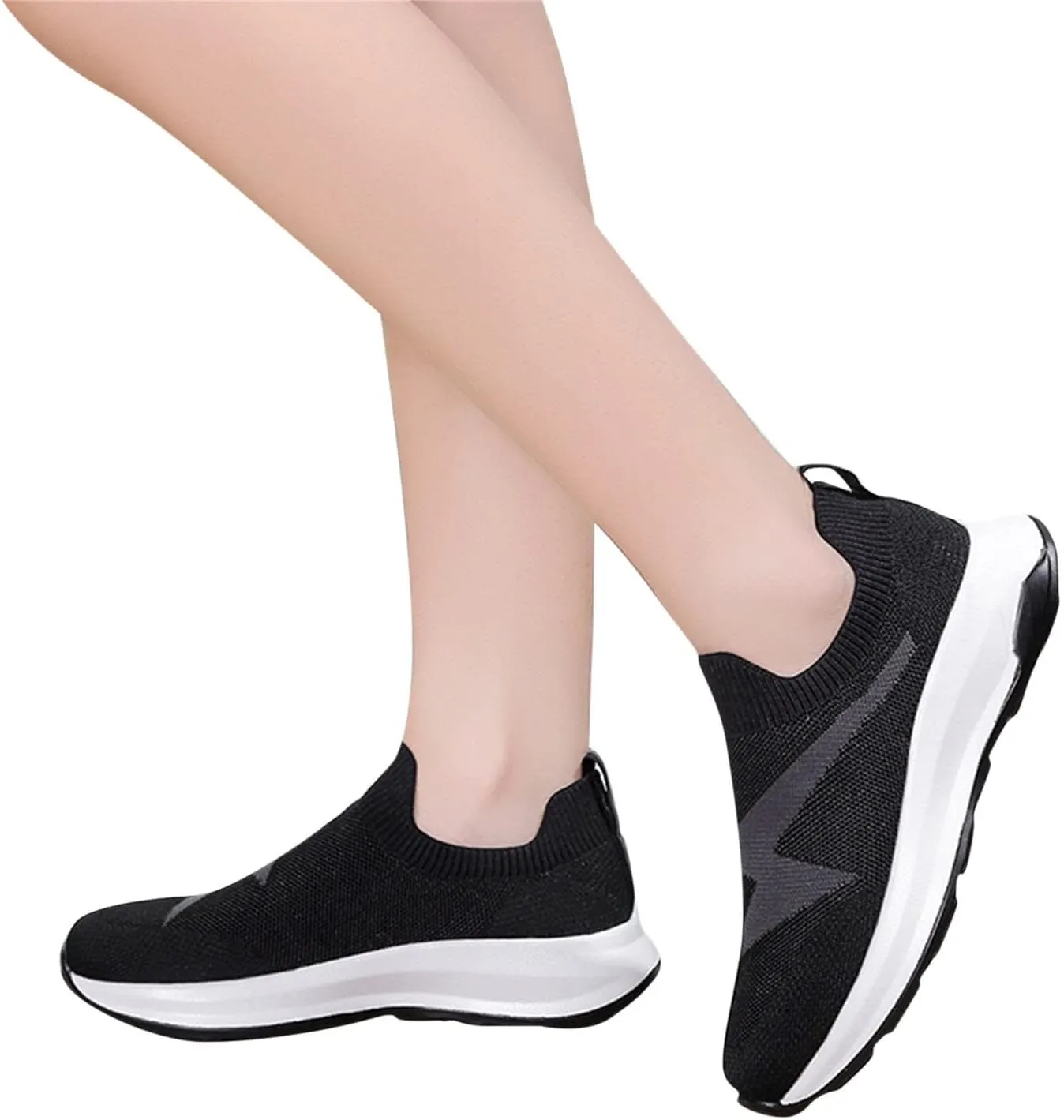 Womens Orthopedic Diabetic Walking Shoes Slip On Sneakers with Arch Support Comfortable Casual Loafers Plantar Fasciitis Foot Pain Relief
