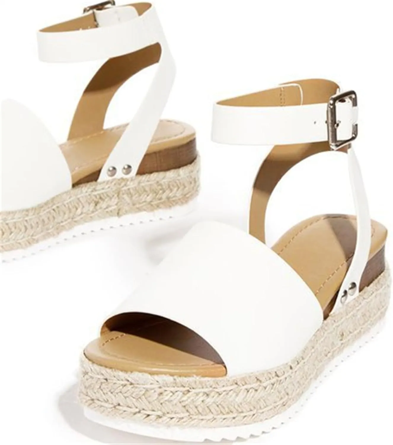 Womens Sandals Dressy Casual Wedge Platform Espadrilles Sandals Strappy Comfortable Summer Beach Walking Dress Shoes