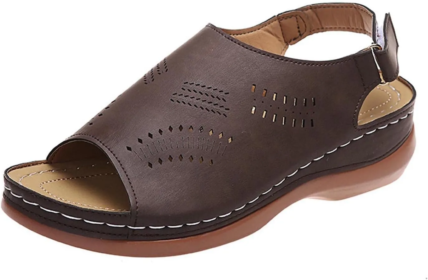 Womens Slingback Wedges Sandals Fish Mouth Womens Sandals Sandals Womens Dressy Shoes Comfortable Strap Beach Sandal