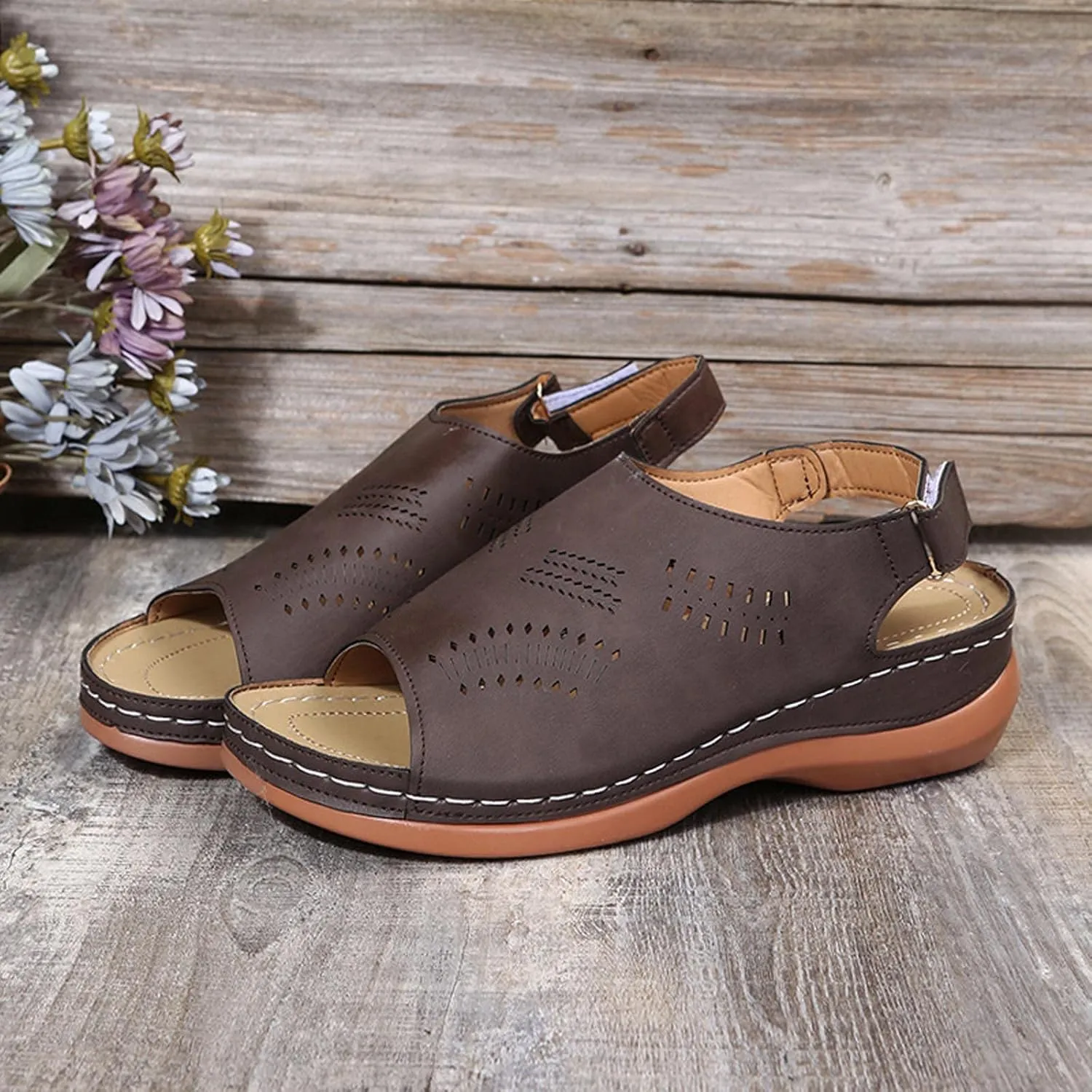Womens Slingback Wedges Sandals Fish Mouth Womens Sandals Sandals Womens Dressy Shoes Comfortable Strap Beach Sandal
