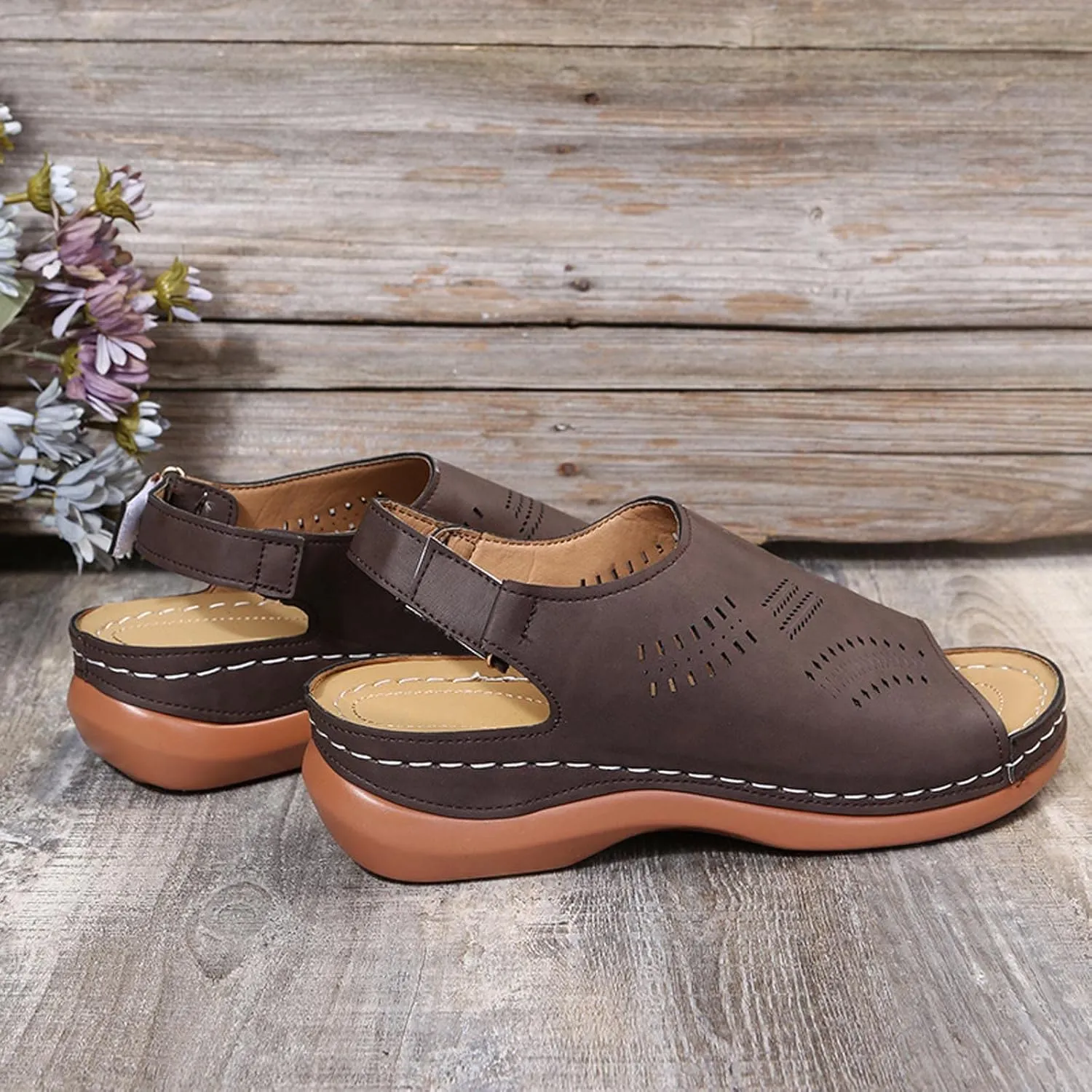 Womens Slingback Wedges Sandals Fish Mouth Womens Sandals Sandals Womens Dressy Shoes Comfortable Strap Beach Sandal