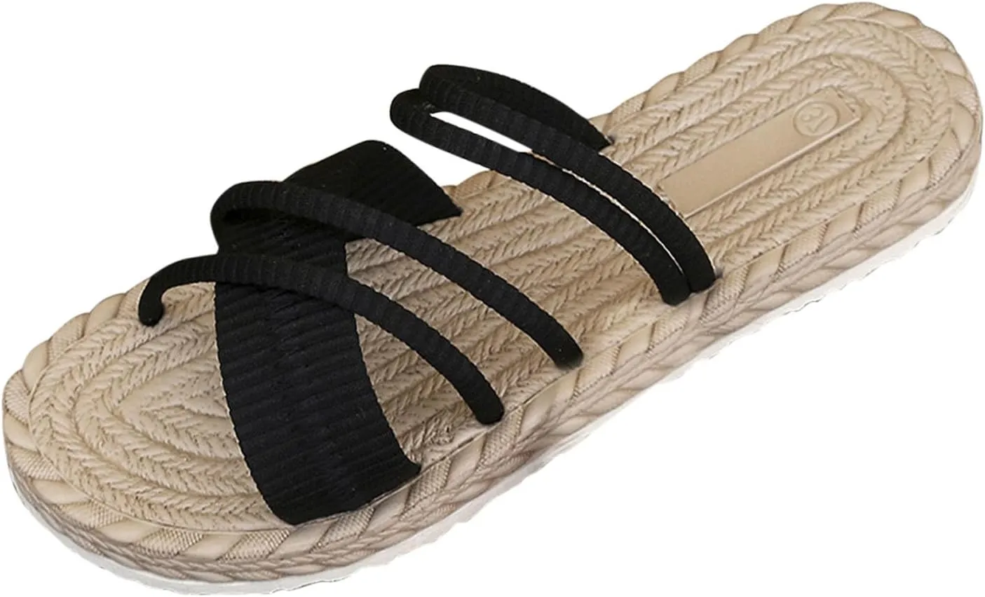 Womens Strappy Platform Sandals Open Toe Slip On Braided Ankle Strap Lightweight Boho Beach Vacation Bedroom Shoes