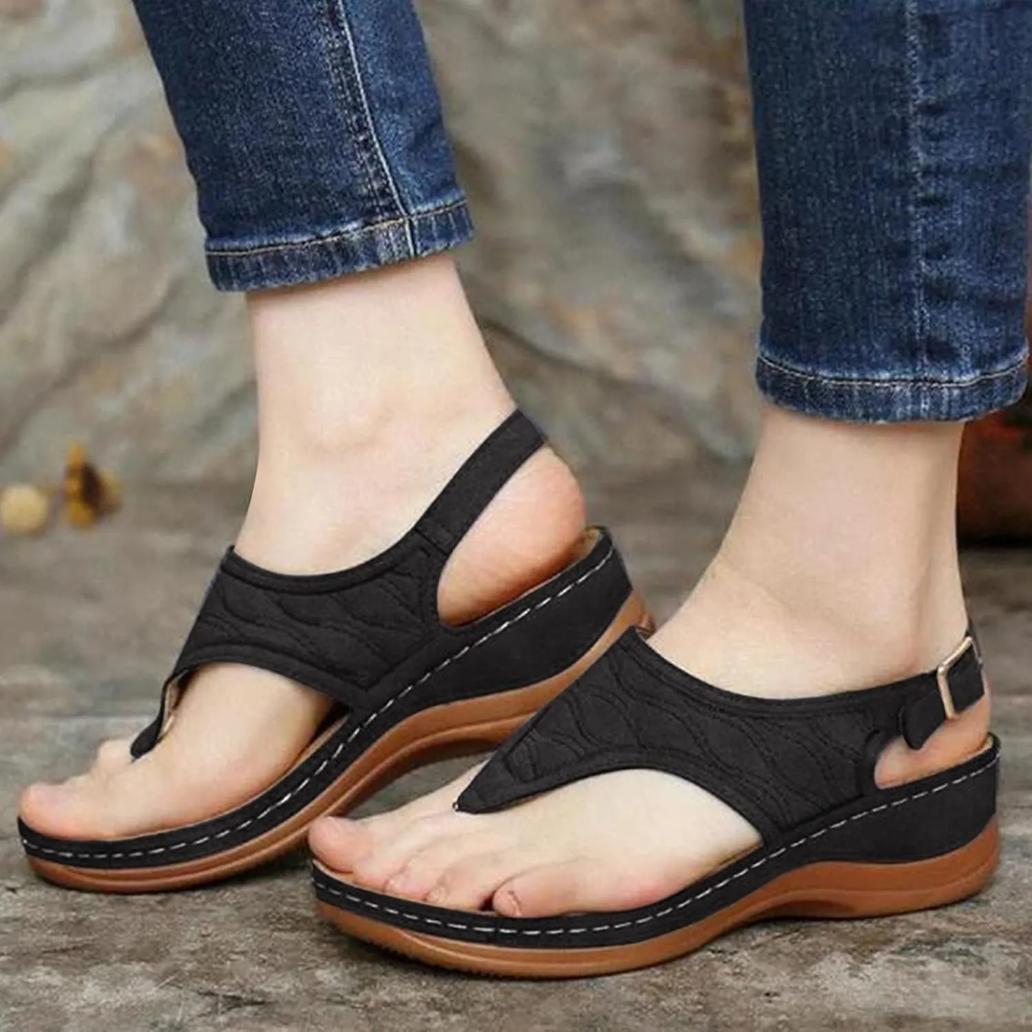 Women's Summer Fashion Sandals Summer Low Wedges Womens Comfortable Open Toe Sandal Banquet Sandals for Women