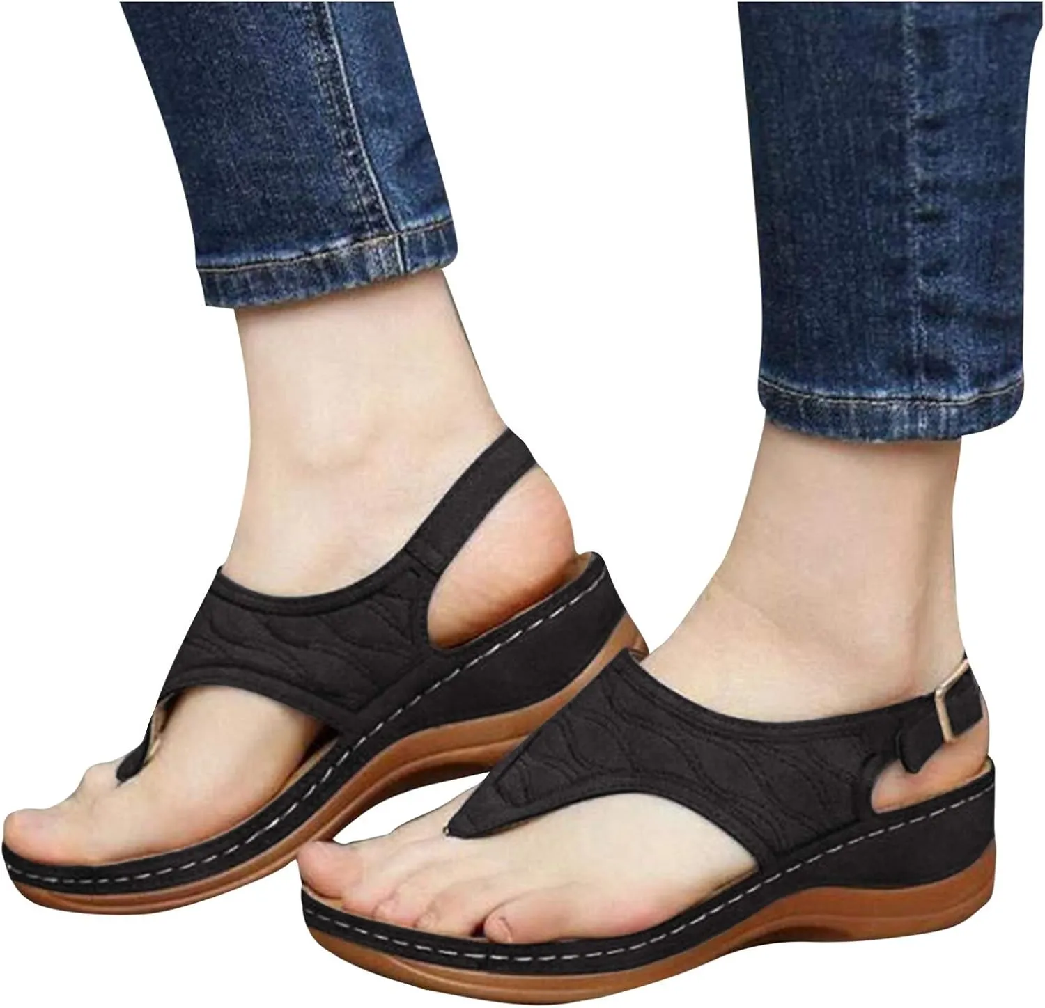 Women's Summer Fashion Sandals Summer Low Wedges Womens Comfortable Open Toe Sandal Banquet Sandals for Women