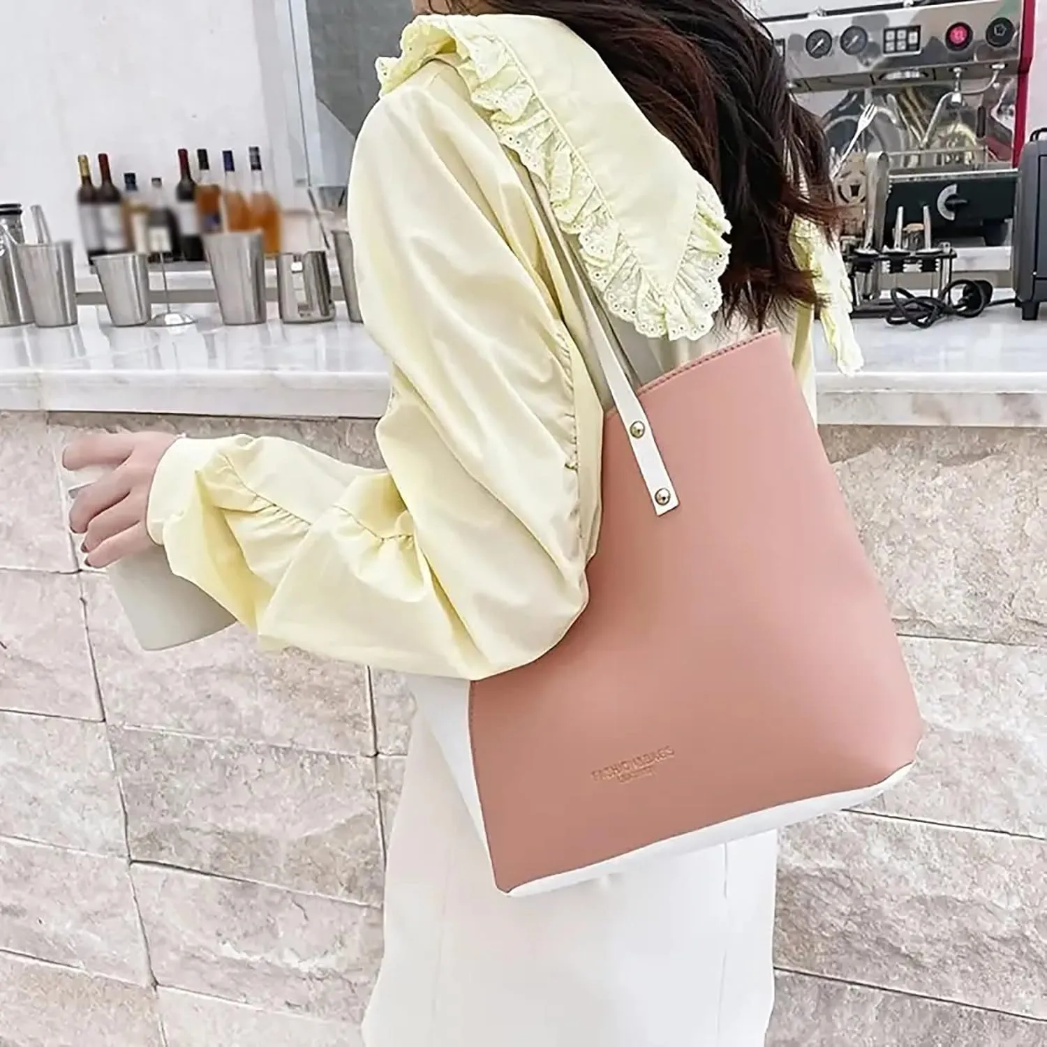 Womens Tote Bag Fashion Handbags Ladies Purse Shoulder Bags Leather Flower Tote Bags