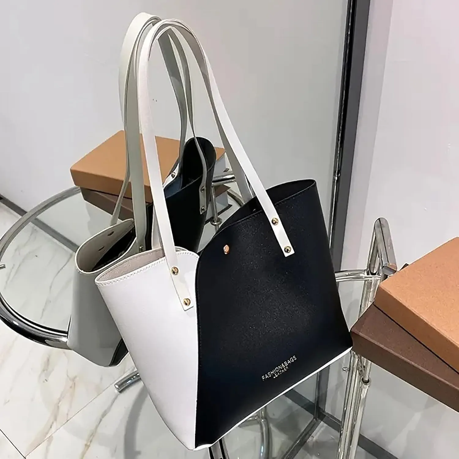 Womens Tote Bag Fashion Handbags Ladies Purse Shoulder Bags Leather Flower Tote Bags