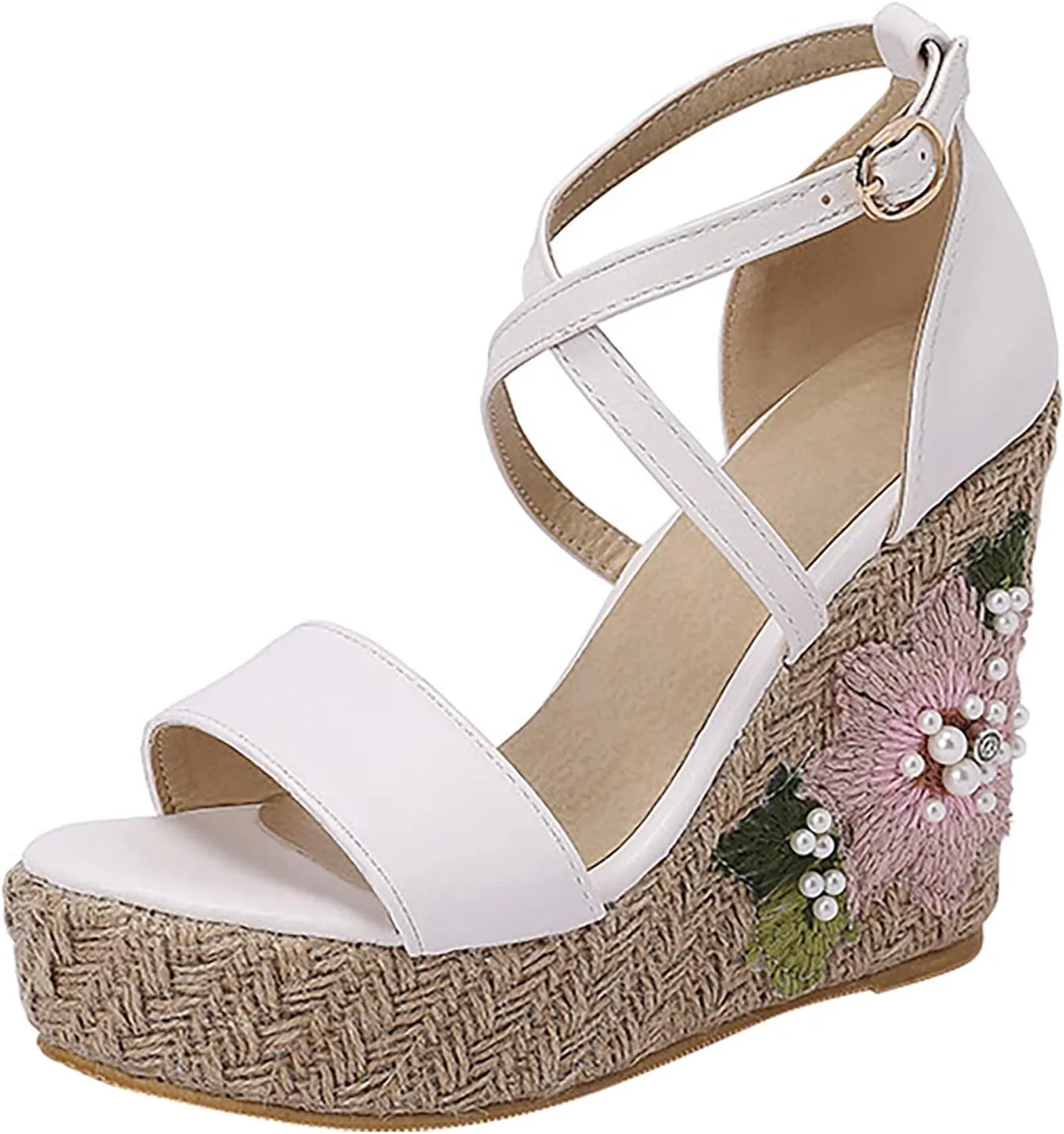 Women's Versatile Platform Sandals Summer Low Wedges Womens Comfortable Open Toe Sandal Sparkly Sandals