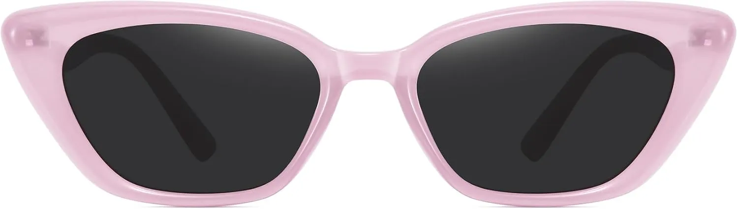 WOWSUN Cat Eye Sunglasses Womens Retro Narrow Trendy Polarized Sunglasses
