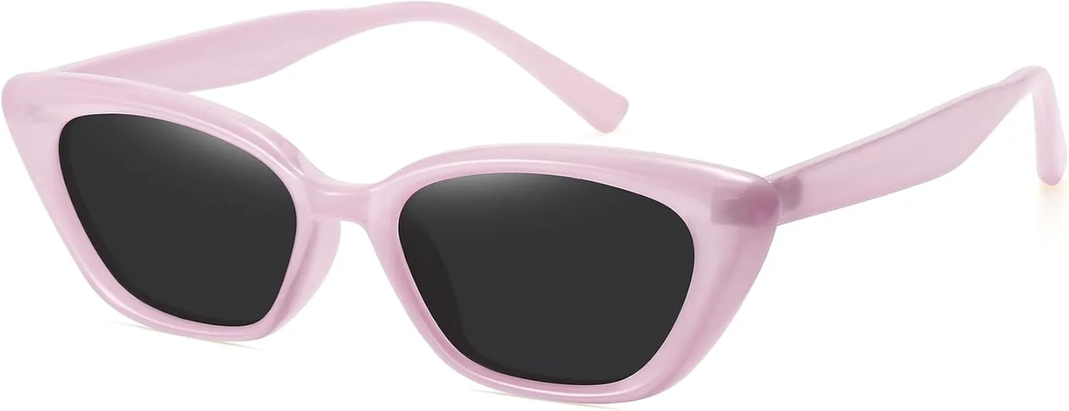 WOWSUN Cat Eye Sunglasses Womens Retro Narrow Trendy Polarized Sunglasses