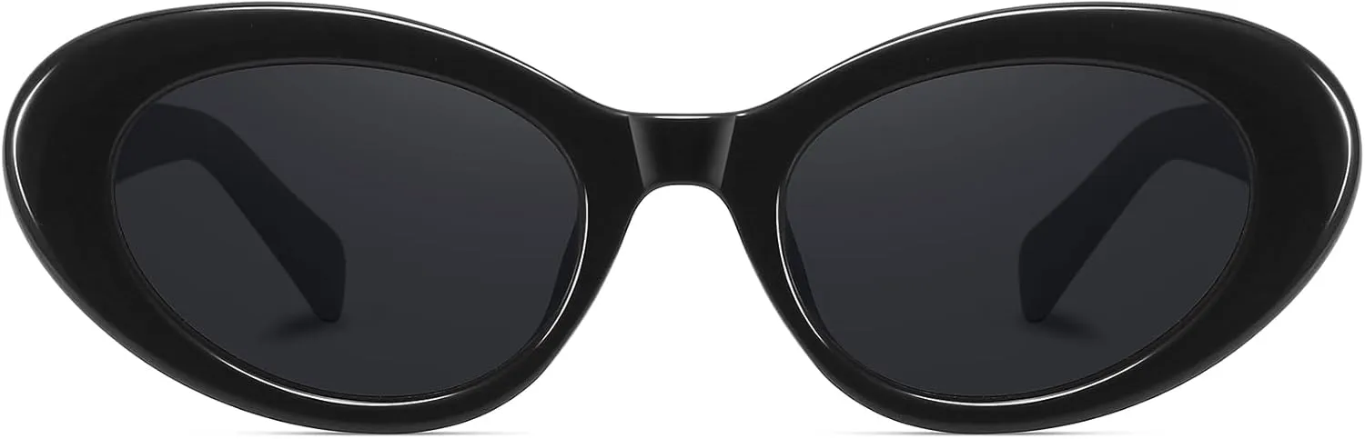 WOWSUN Retro Oval Cat Eye Sunglasses Womens Polarized Y2K Trendy Sunglasses