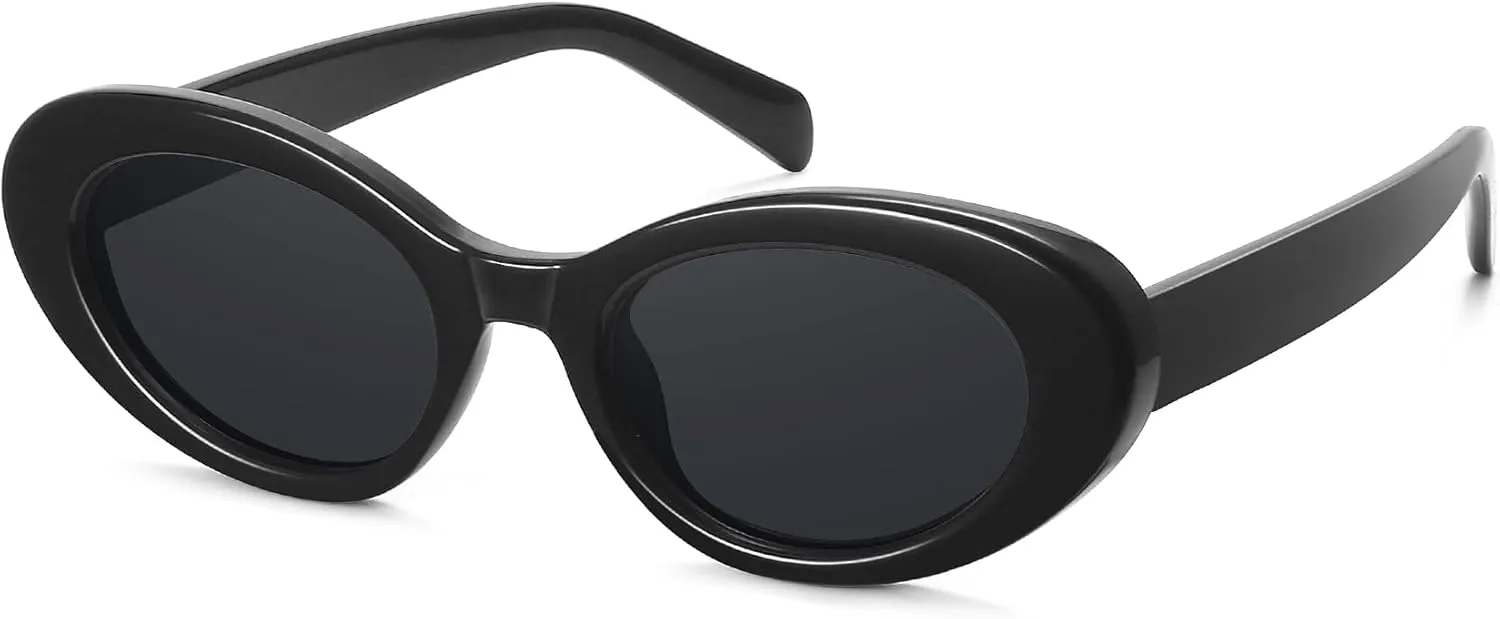 WOWSUN Retro Oval Cat Eye Sunglasses Womens Polarized Y2K Trendy Sunglasses