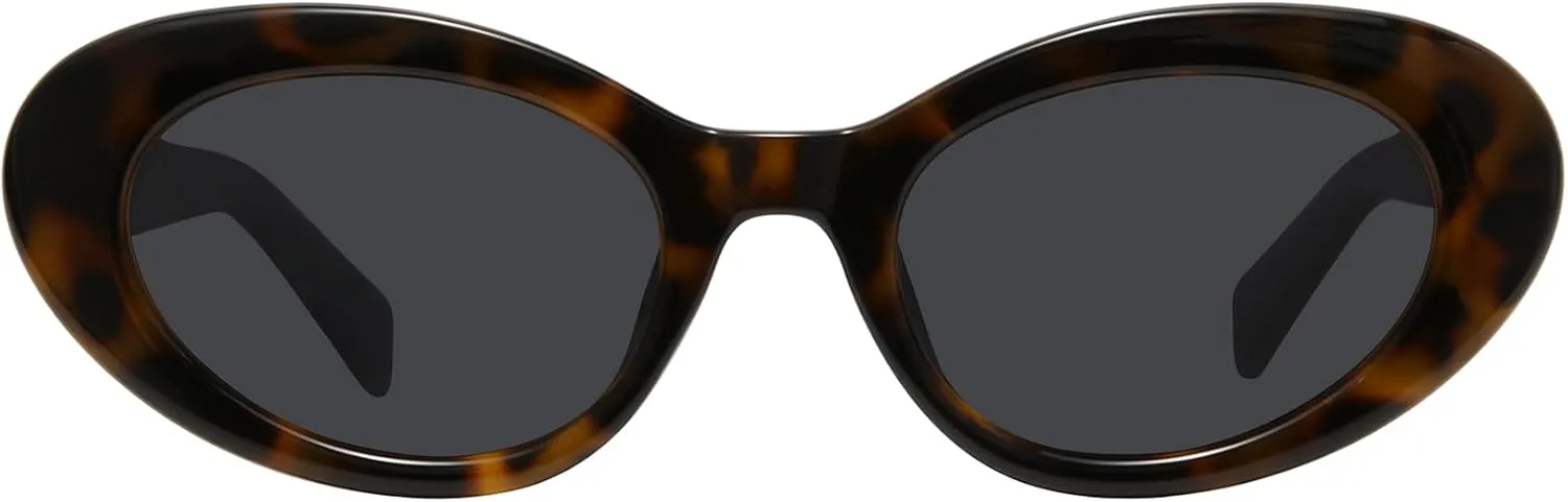 WOWSUN Retro Oval Cat Eye Sunglasses Womens Polarized Y2K Trendy Sunglasses