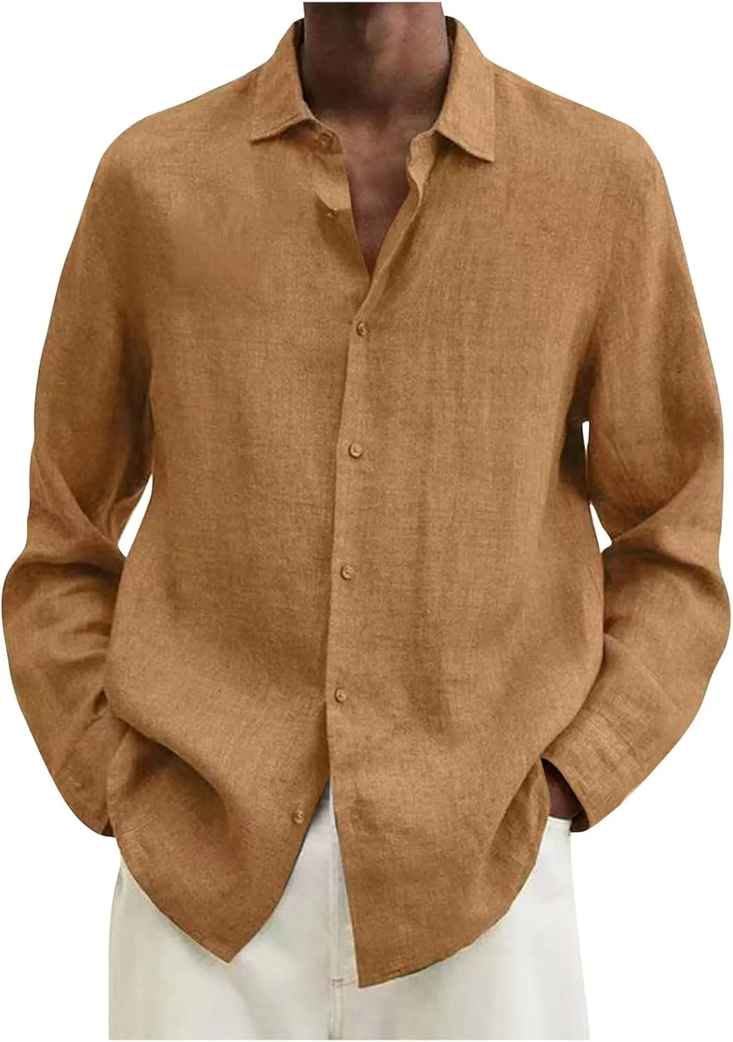 Ymosrh Men Fitness Clothes Spring Summer Men's Casual Cotton Linen Solid Color Short Sleeve Shirts Loose T-Shirts