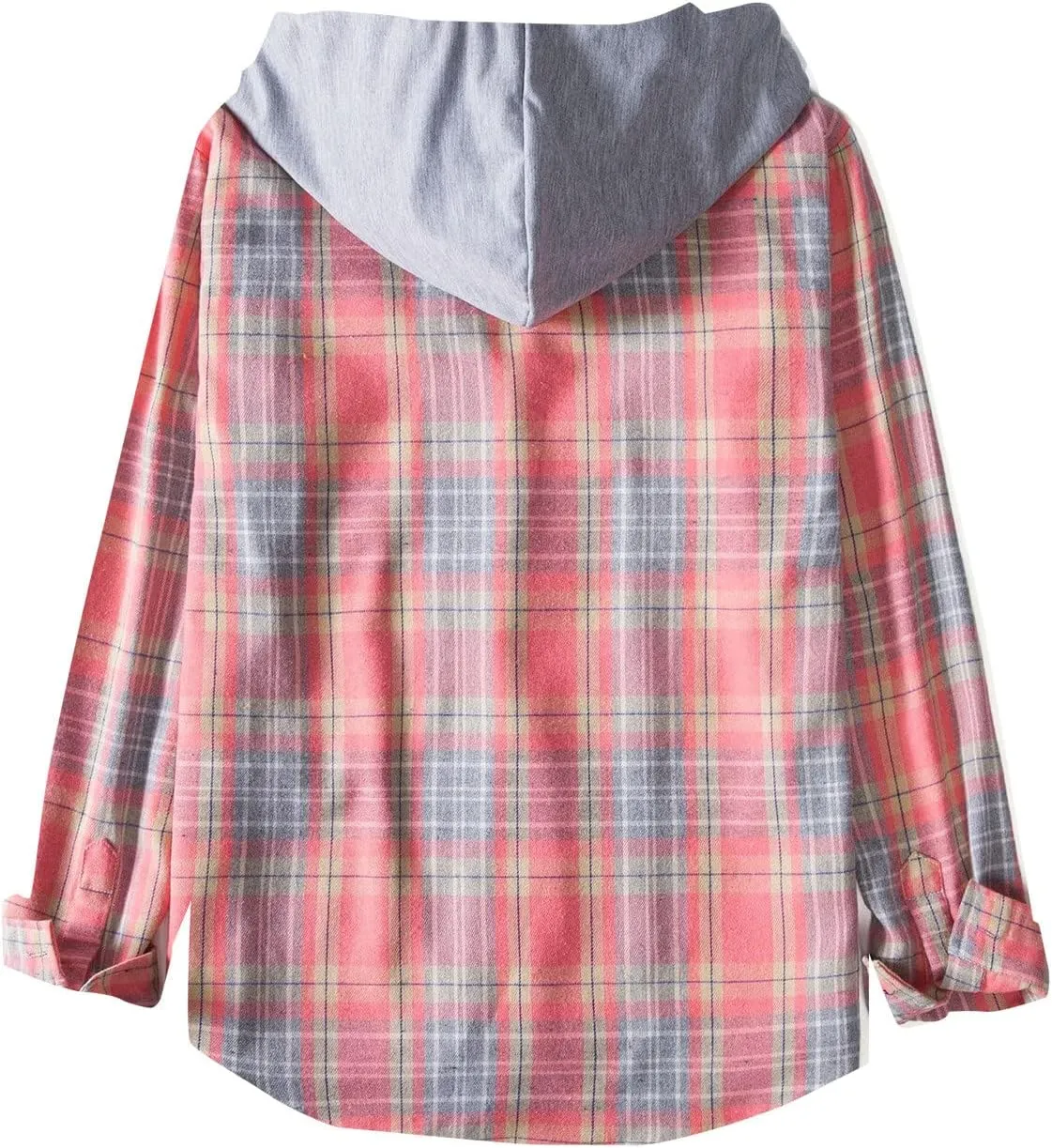 Ymosrh Men's Casual Button-Down Shirts Hooded Jackets Casual Long Sleeve Lightweight Hoodie Shirts Jacket, L-3XL