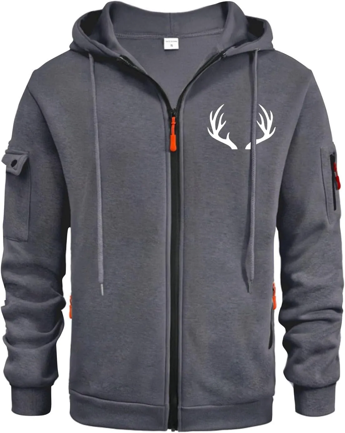 ZEFOTIM Zipper Hoodies for Men Graphic/Solid Sweatshirt Oversized Cool Workout Long Sleeve Drawstring Hoodie with Pocket