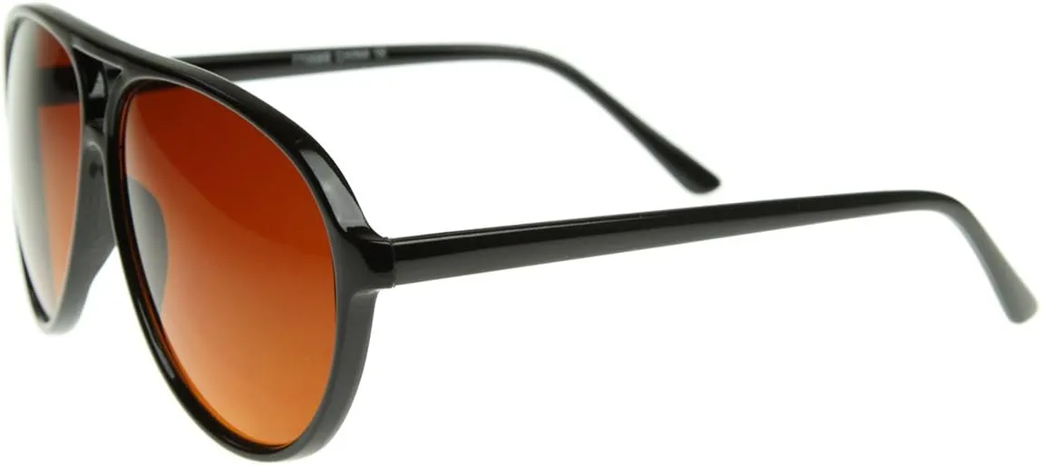 zeroUV Retro Large Plastic Aviator Sunglasses with Blue Light Driving Lens