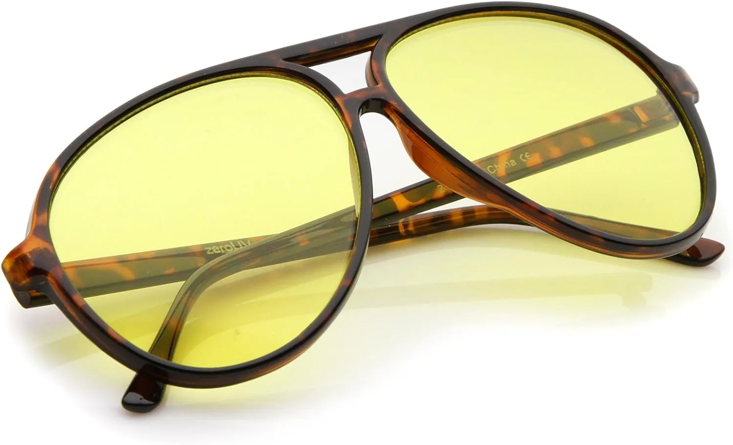 zeroUV Retro Large Plastic Aviator Sunglasses with Blue Light Driving Lens
