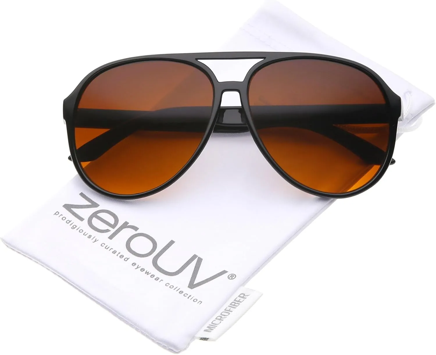 zeroUV Retro Large Plastic Aviator Sunglasses with Blue Light Driving Lens