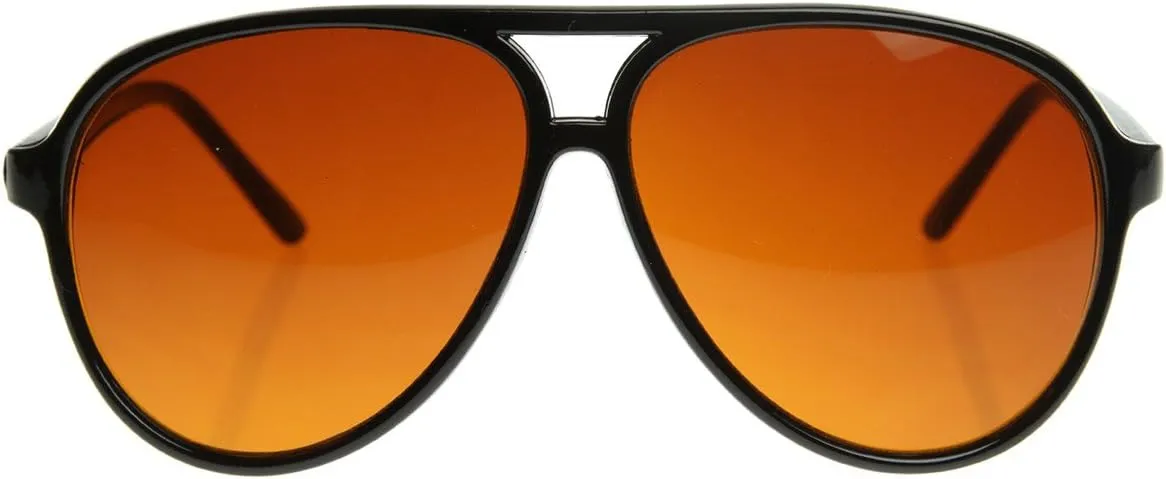 zeroUV Retro Large Plastic Aviator Sunglasses with Blue Light Driving Lens
